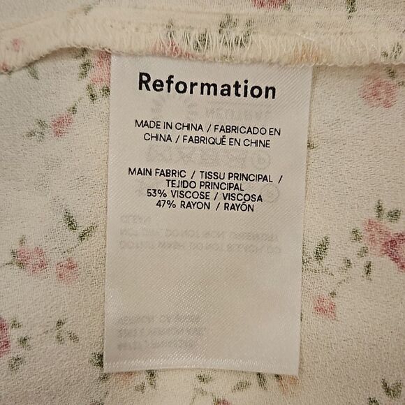 💕REFORMATION💕 Lacey Dress ~ Boheme Pink Micro-Floral Print 2 NWT - Picture 14 of 15